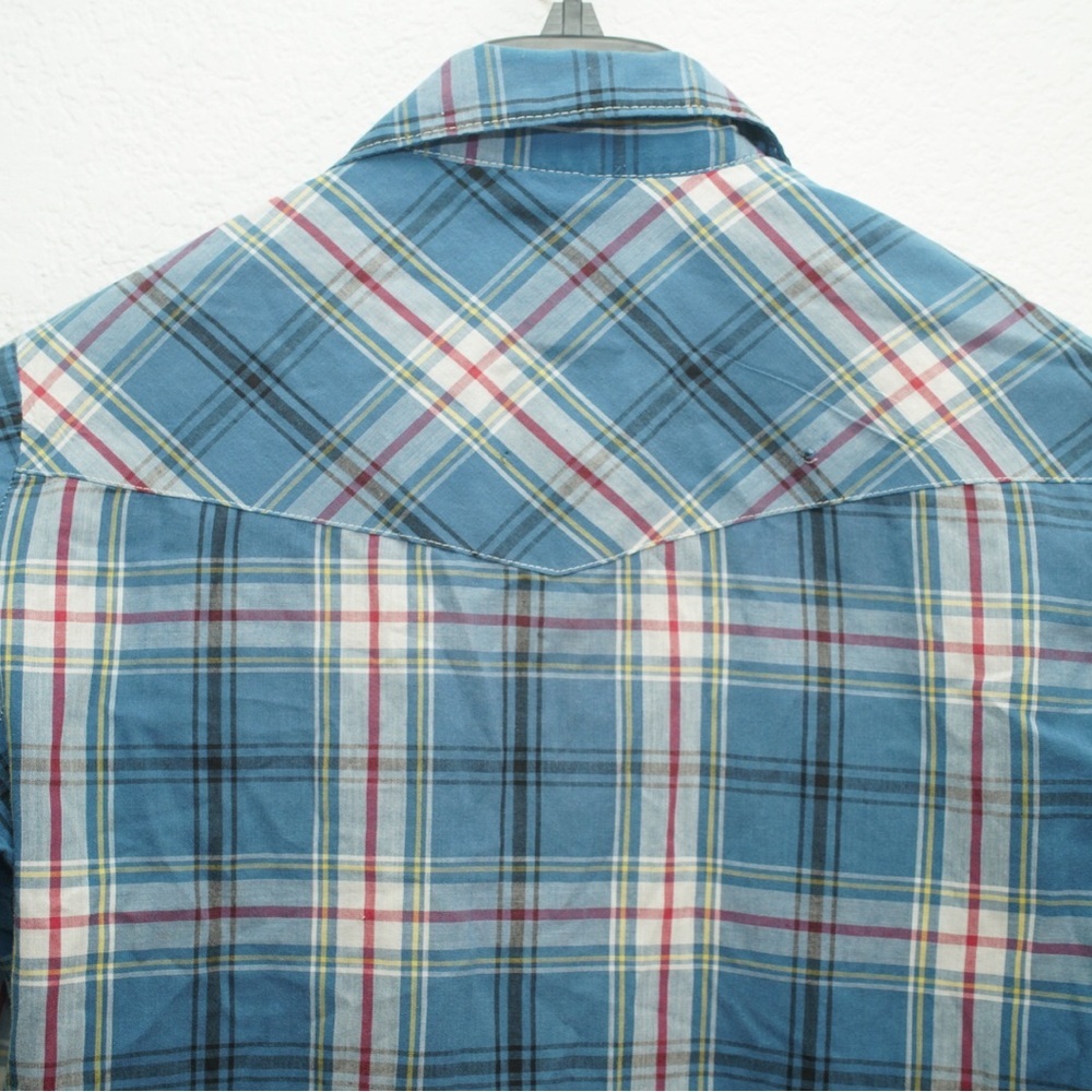 Wrangler Shirt Western Plaid Diamond Pearl Snaps Long Sleeve Cowboy Mens small - Picture 6 of 9